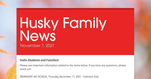 Husky Family News