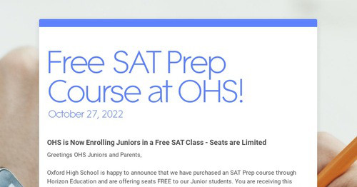 Free SAT Prep Course at OHS!