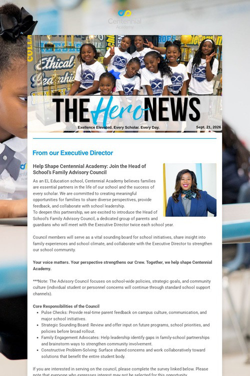 Centennial HERO News Sept. 21, 2026