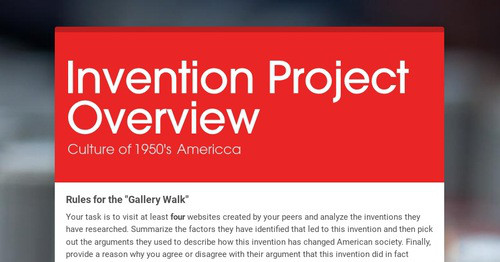 Invention Project Overview | Smore Newsletters