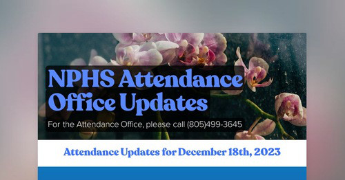 NPHS Attendance Office Updates
