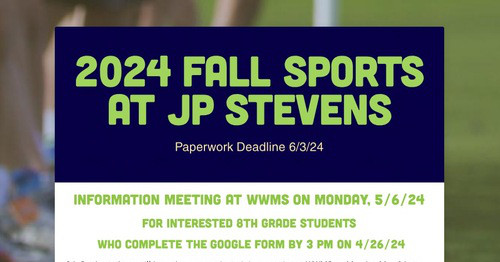 2024 Fall Sports at JP Stevens