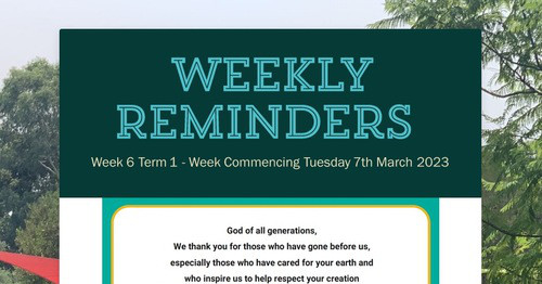 Weekly Reminders