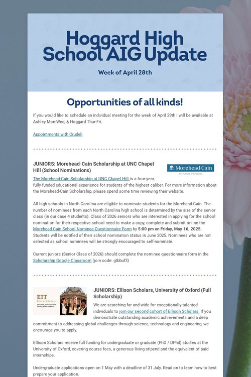 Hoggard High School AIG Update