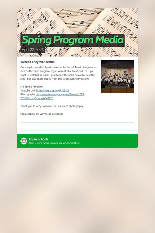 Spring Program Media