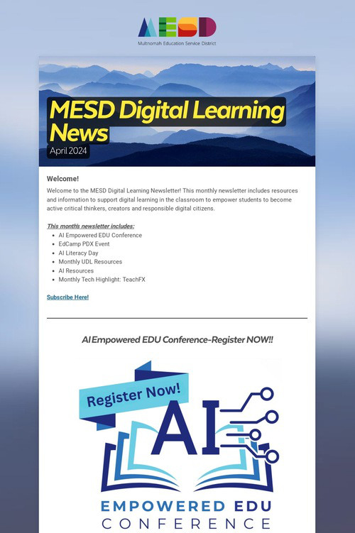 MESD Digital Learning News