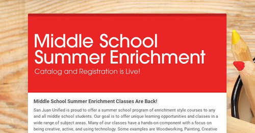 Middle School Summer Enrichment