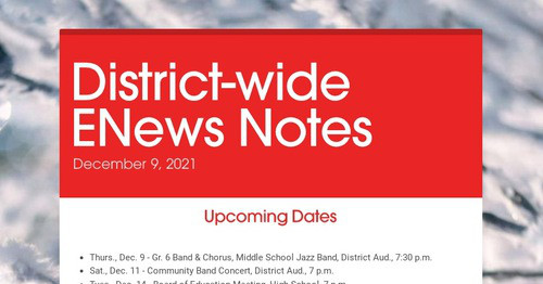 District-wide ENews Notes