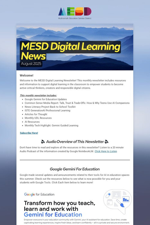 MESD Digital Learning News