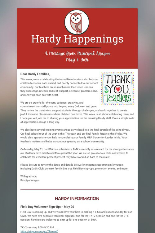 Hardy Happenings