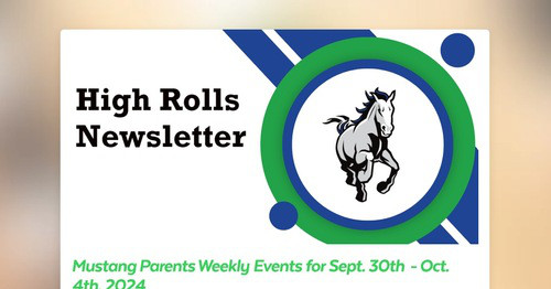 High Rolls Newsletter Sept 30-Oct 4