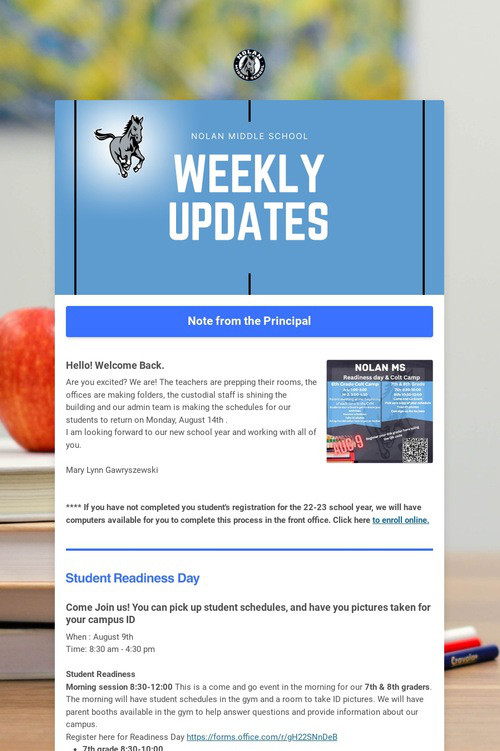 Back to School Update