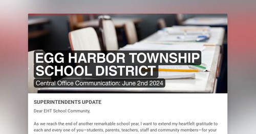 EGG HARBOR TOWNSHIP SCHOOL DISTRICT Smore Newsletters
