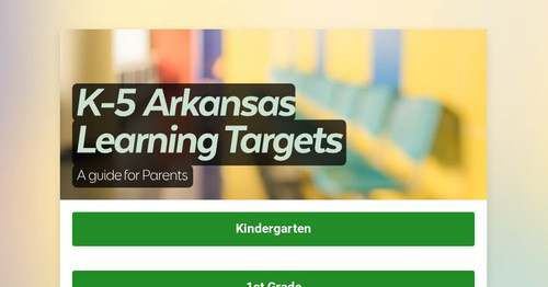 K-5 Arkansas Learning Targets