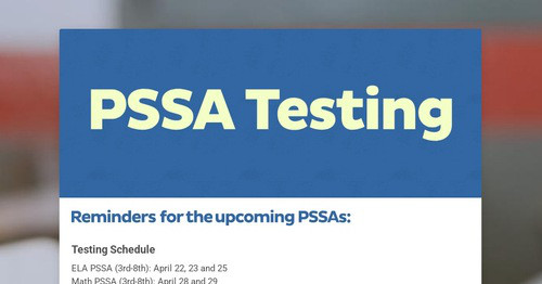 PSSA Testing