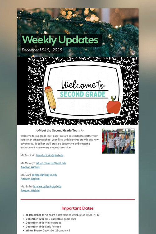 Weekly Updates
