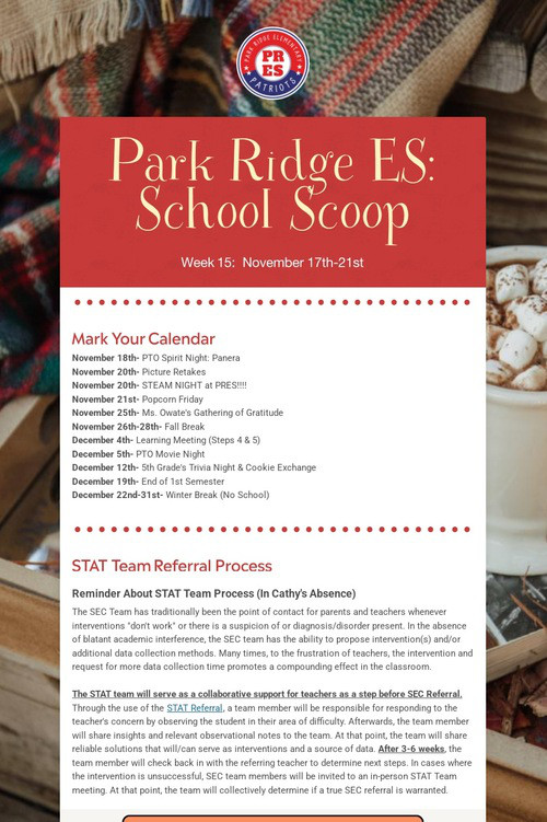 Park Ridge ES: School Scoop