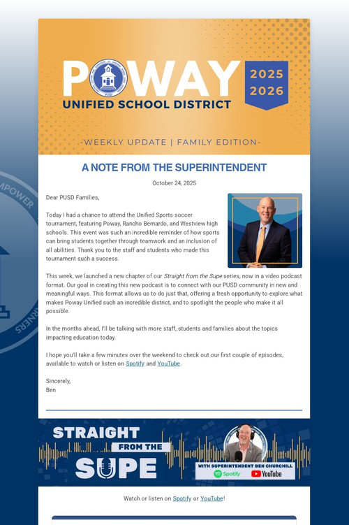Superintendent's Weekly Update