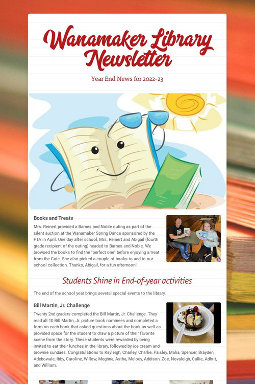 Wanamaker Library Newsletter
