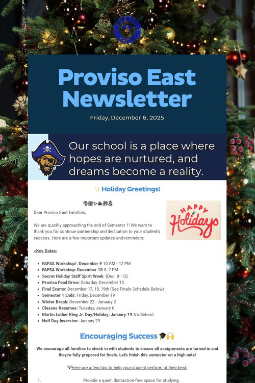 Proviso East Newsletter