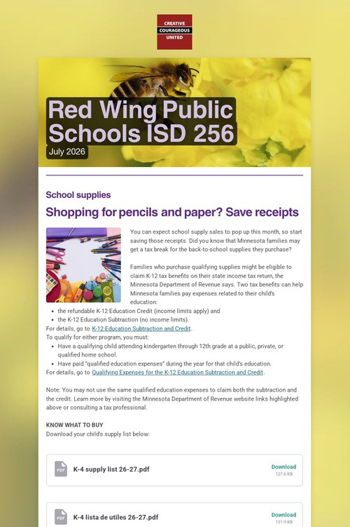 Red Wing Public Schools ISD 256