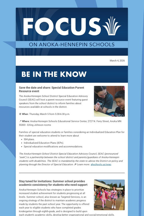 FOCUS on Anoka-Hennepin -March 2026