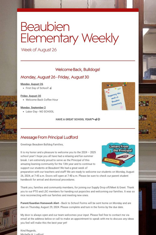 Beaubien Elementary Weekly