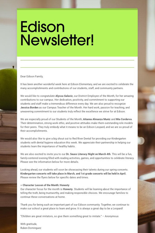 Edison Newsletter!