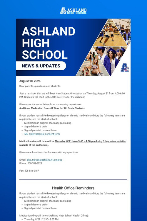 Ashland High School Weekly Update