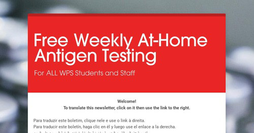 Free Weekly At-Home Antigen Testing