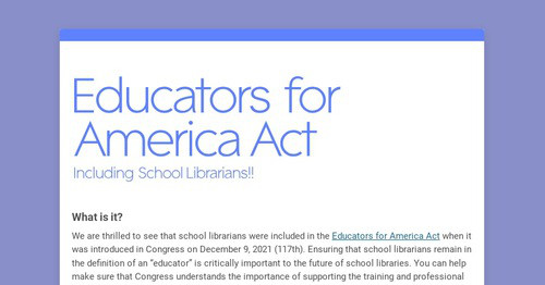 Educators for America Act