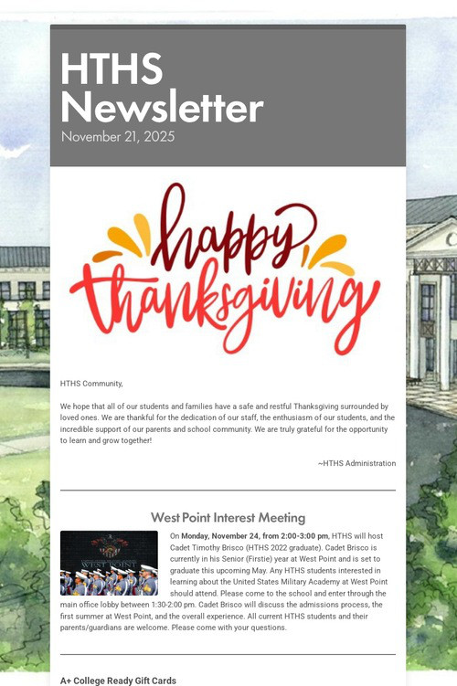 HTHS Newsletter