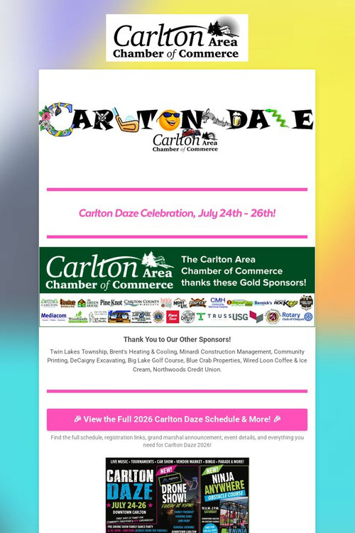 Carlton Daze July 25th-27th!