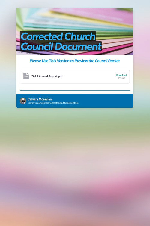 Corrected Church Council Document