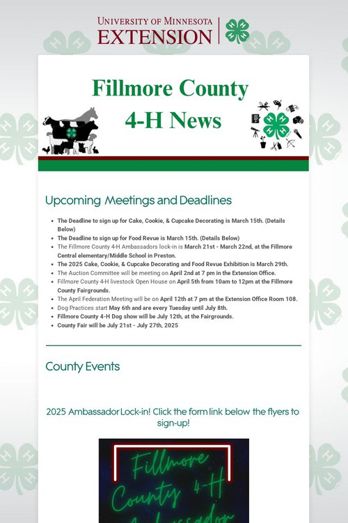 Fillmore County 4-H News