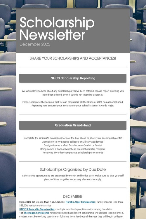 Scholarship Newsletter