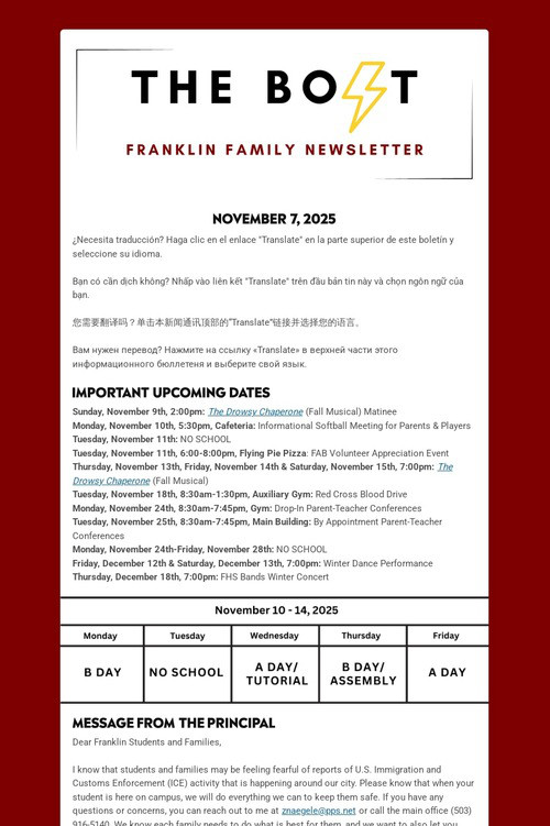 Weekly Family Newsletter