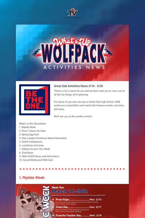 What's Up Wolfpack 3/16 - 3/20