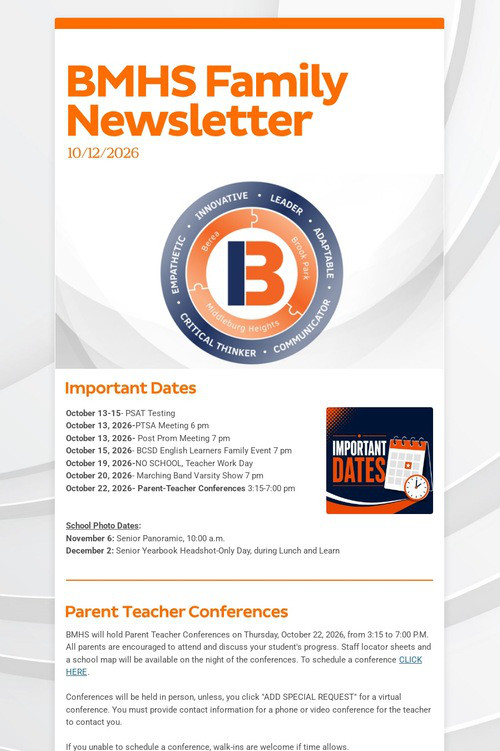 BMHS Family Newsletter