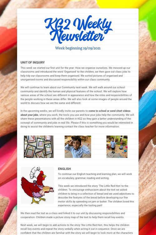 KG2 Weekly Newsletter