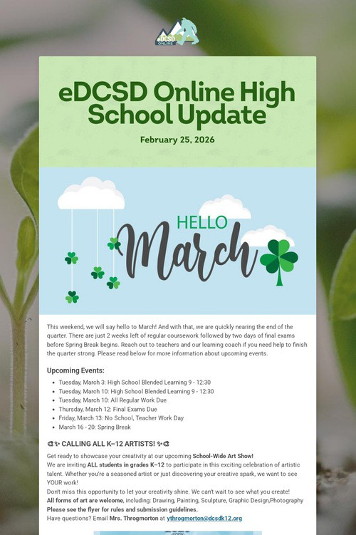 eDCSD Online High School Update