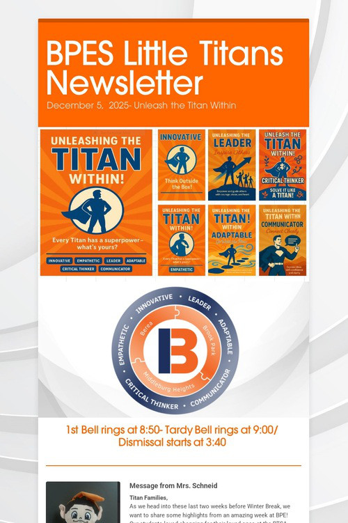 BPES Little Titans Newsletter