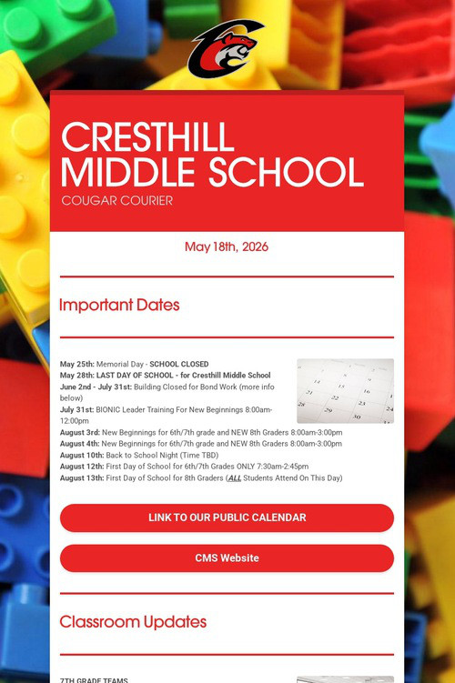 CRESTHILL MIDDLE SCHOOL