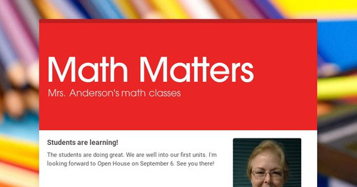 Math Matters | Smore Newsletters