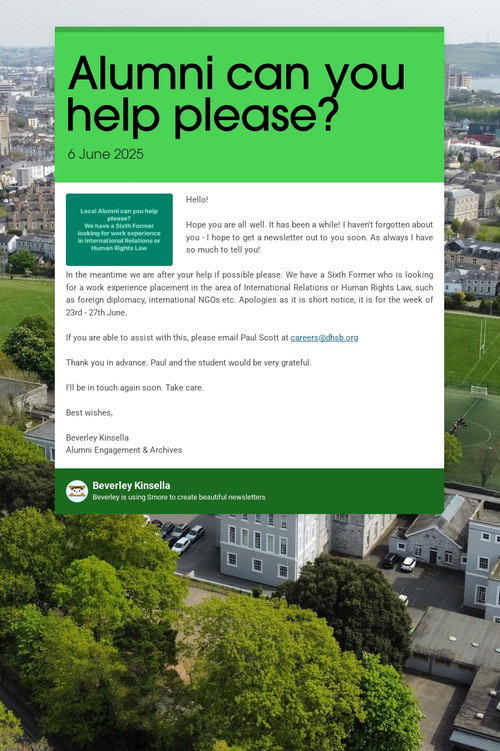 Alumni can you help please?