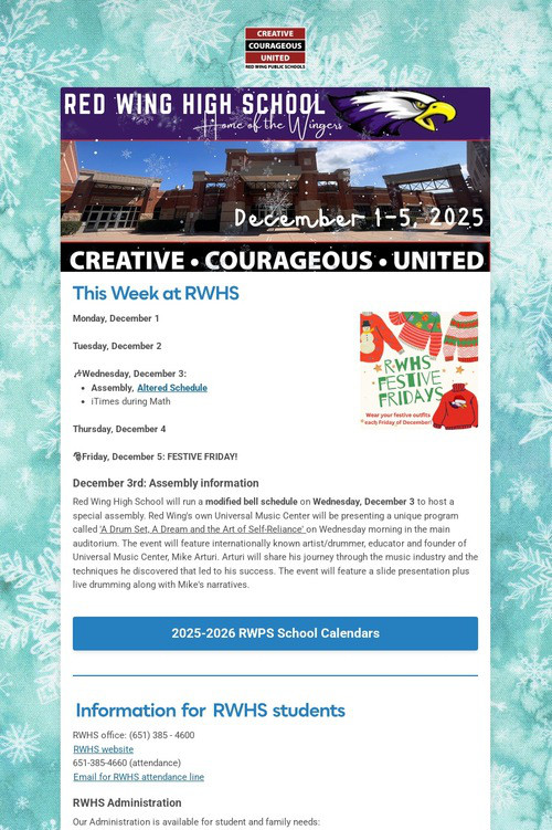 RWHS Student Newsletter
