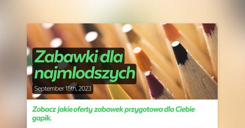 Zabawki dla najmlodszych