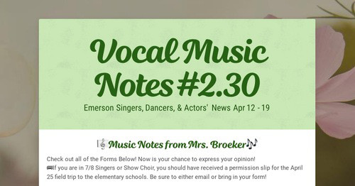 Vocal Music Notes #2.30