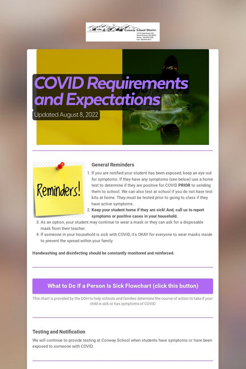 COVID Requirements and Expectations