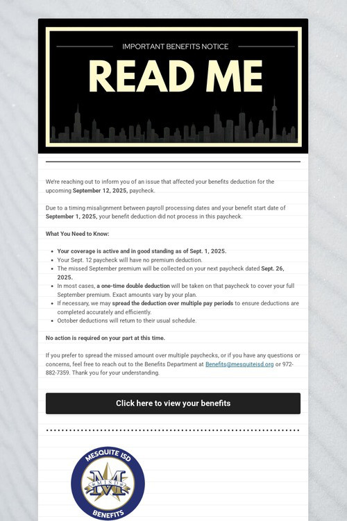 Important Benefits Notice